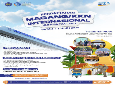 Thailand Menunggumu! Program Magang/KKN Internasional Batch 4 Dibuka Sekarang!